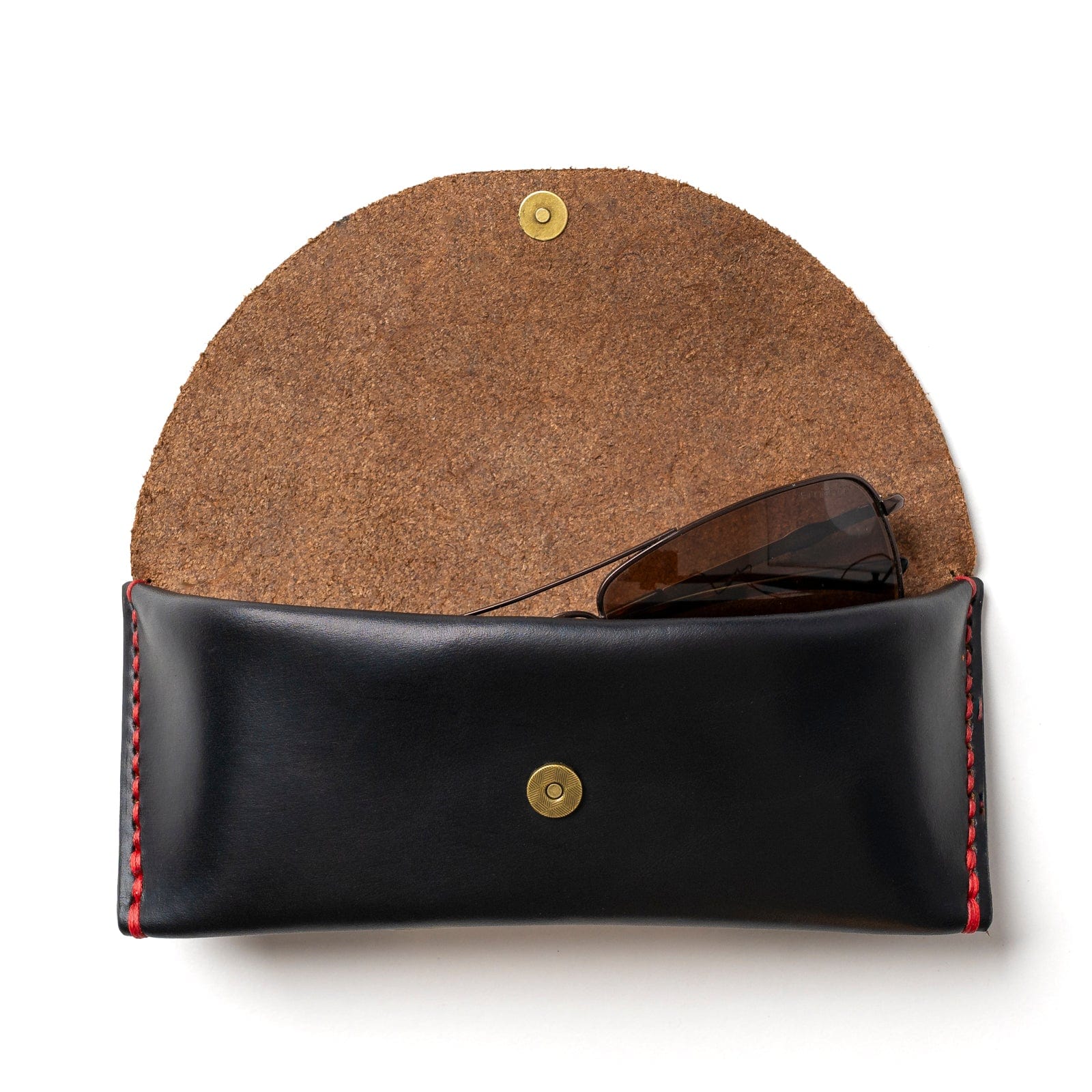 Leather Sunglasses Case - Black Popov Leather