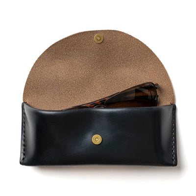 Leather Sunglasses Case - Black Popov Leather