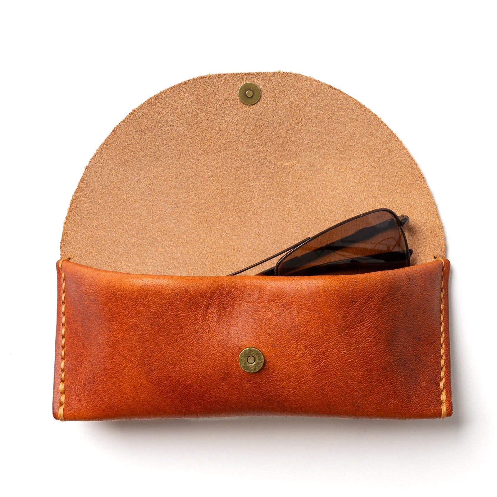 Leather Sunglasses Case - English Tan Popov Leather