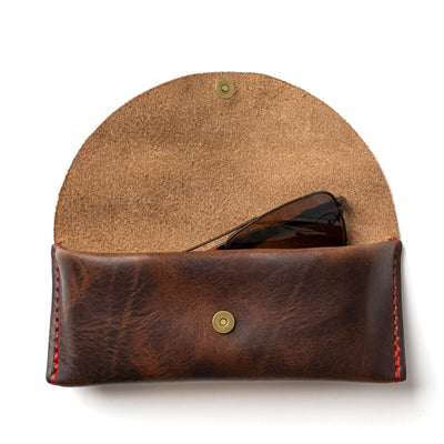 Leather Sunglasses Case - Heritage Brown Popov Leather
