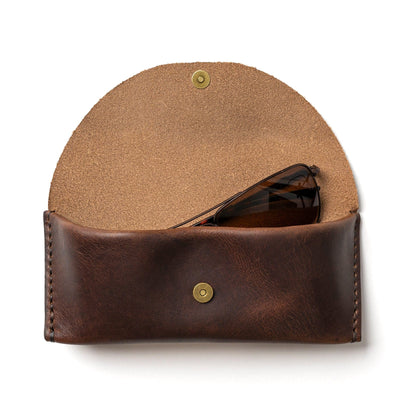 Leather Sunglasses Case - Heritage Brown Popov Leather