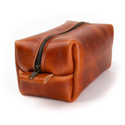 Leather Toiletry Bag - English Tan Popov Leather