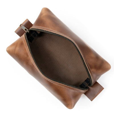 Leather Toiletry Bag - Natural Popov Leather