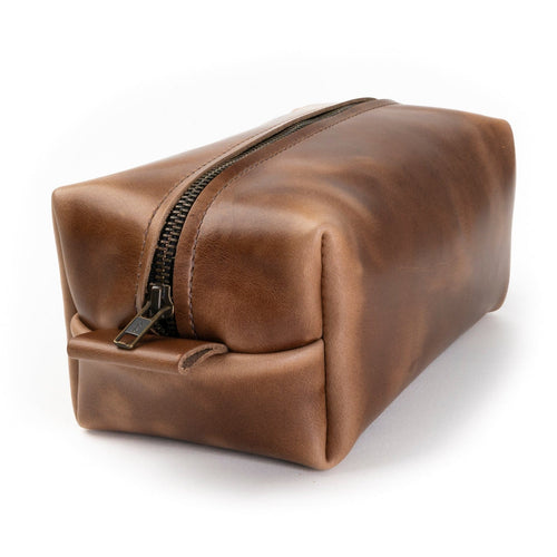 Leather Toiletry Bag - Natural Popov Leather