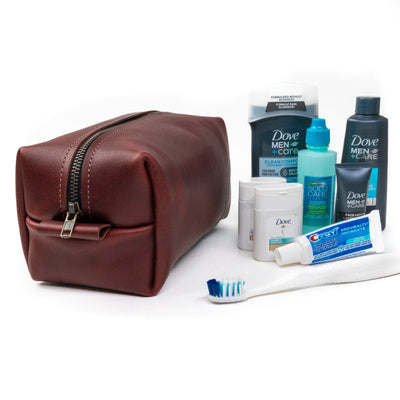 Leather Toiletry Bag - Oxblood Popov Leather®