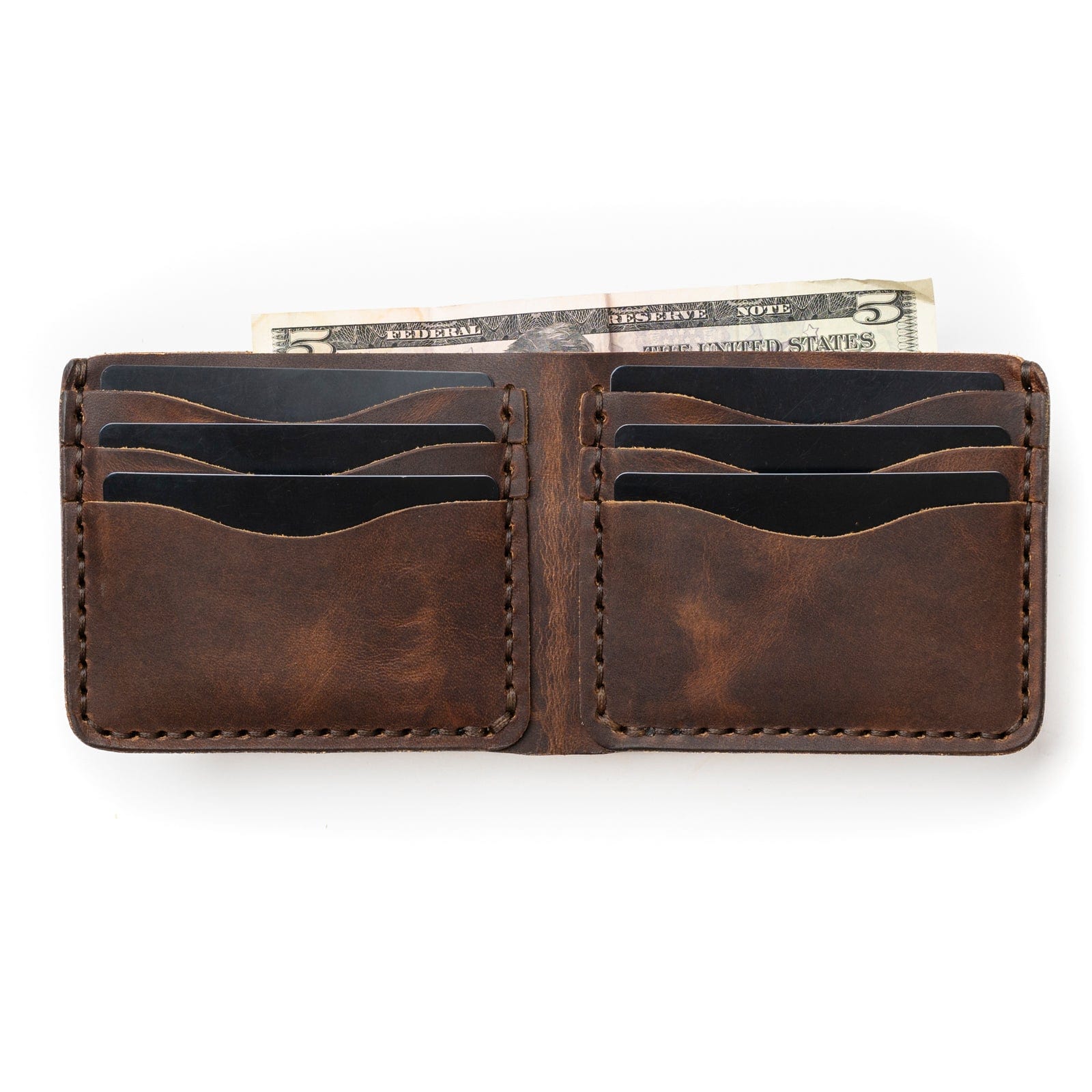 Leather Traditional Wallet - Heritage Brown Popov Leather