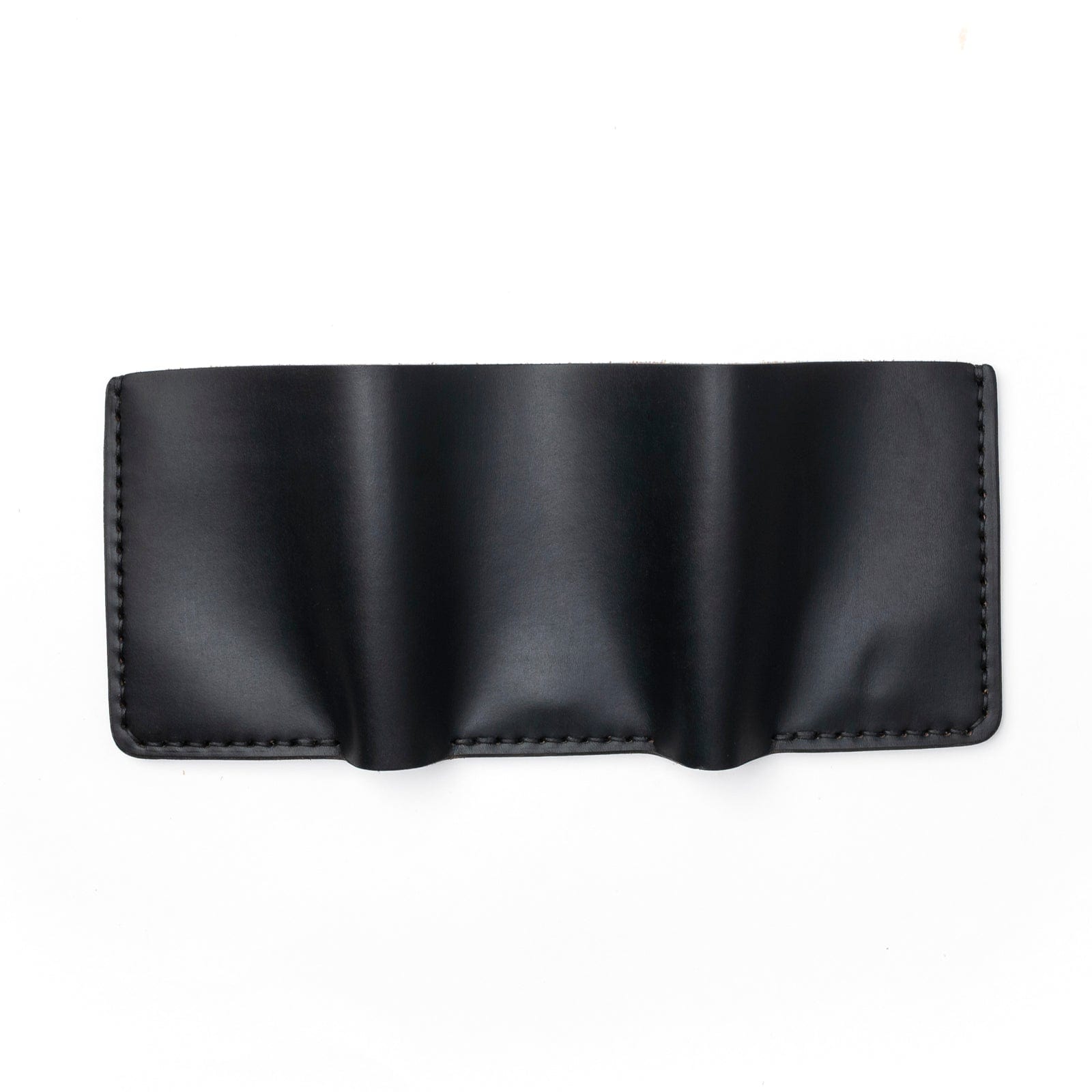 Leather Trifold Wallet - Black Popov Leather