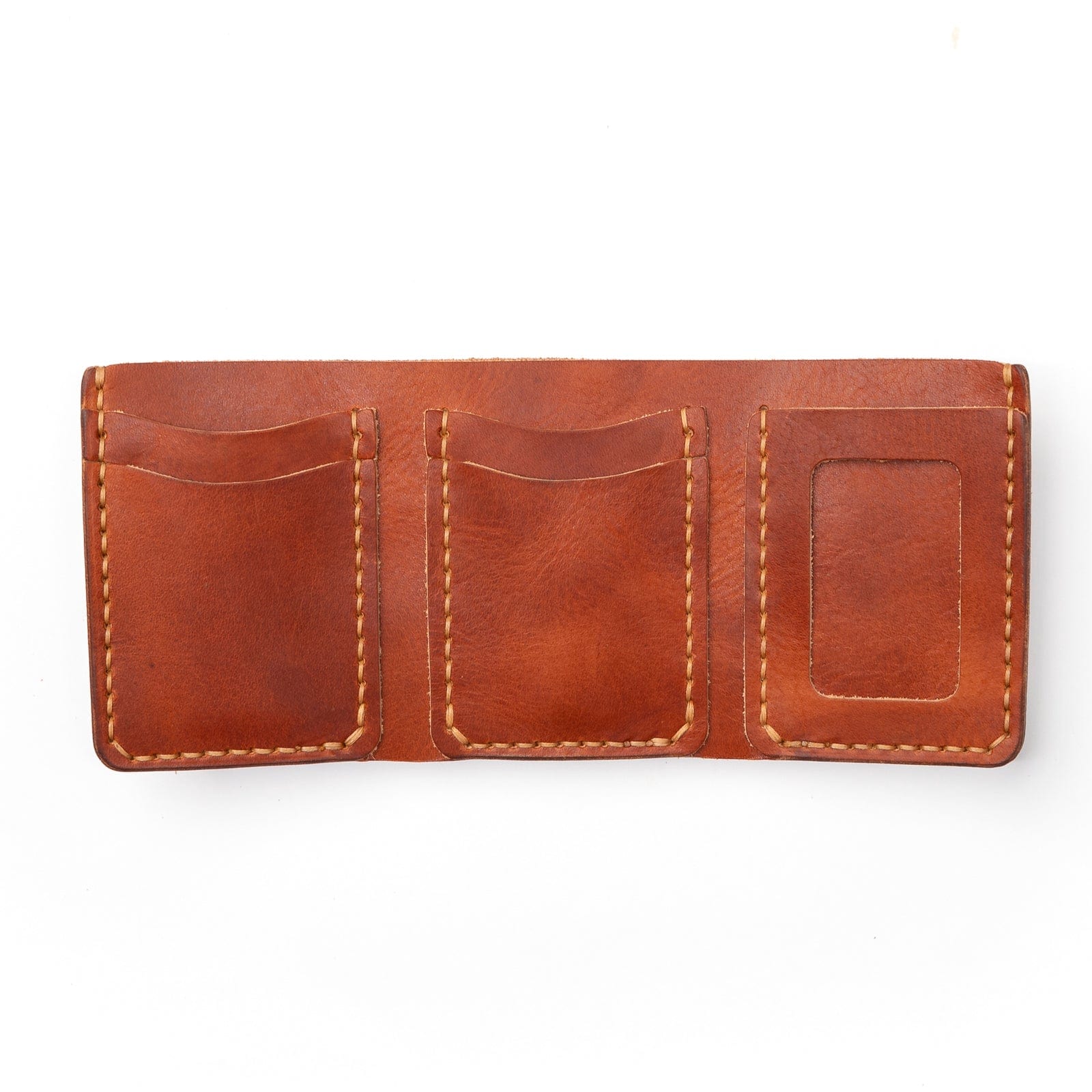 Leather Trifold Wallet - English Tan Popov Leather