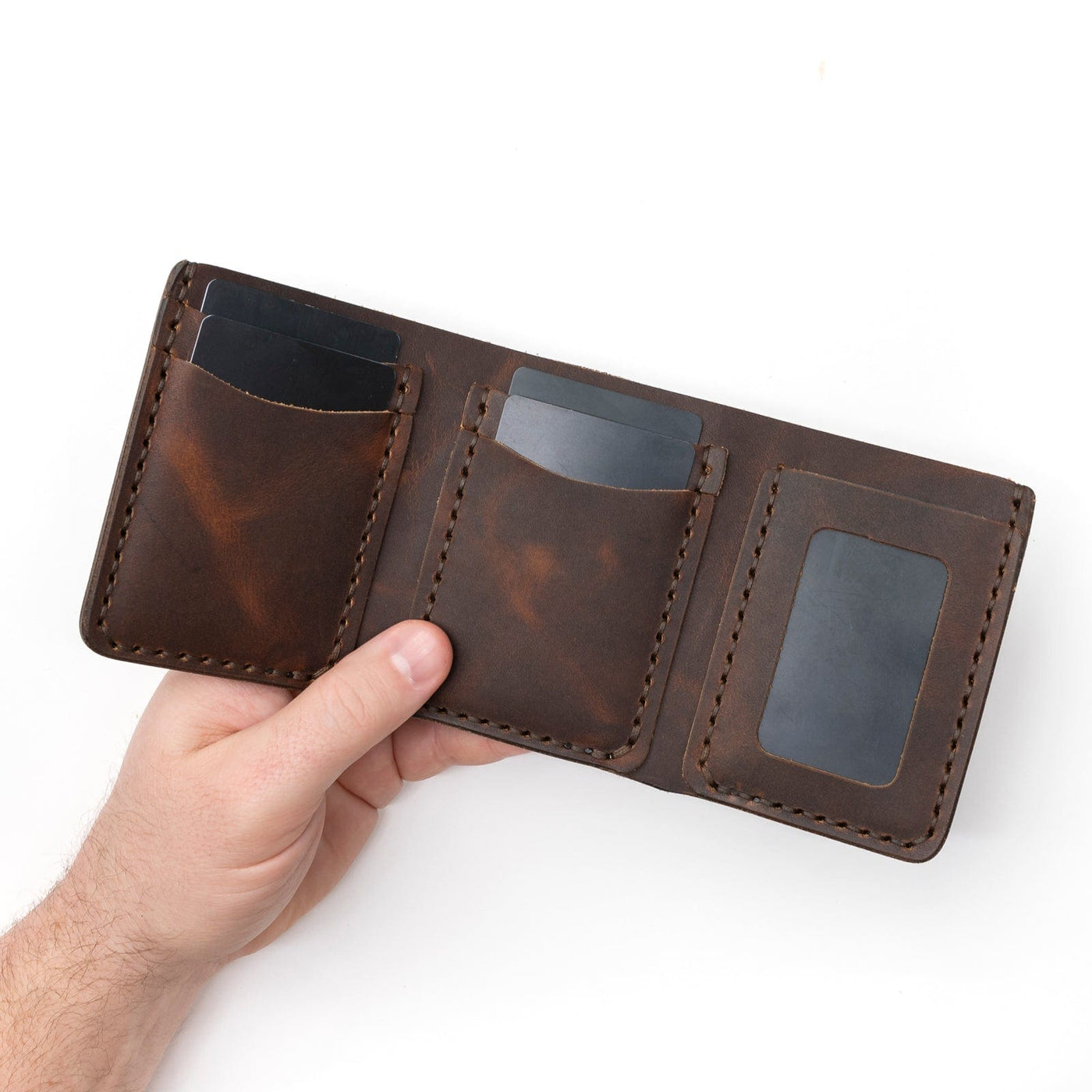 Leather Trifold Wallet - Heritage Brown Popov Leather
