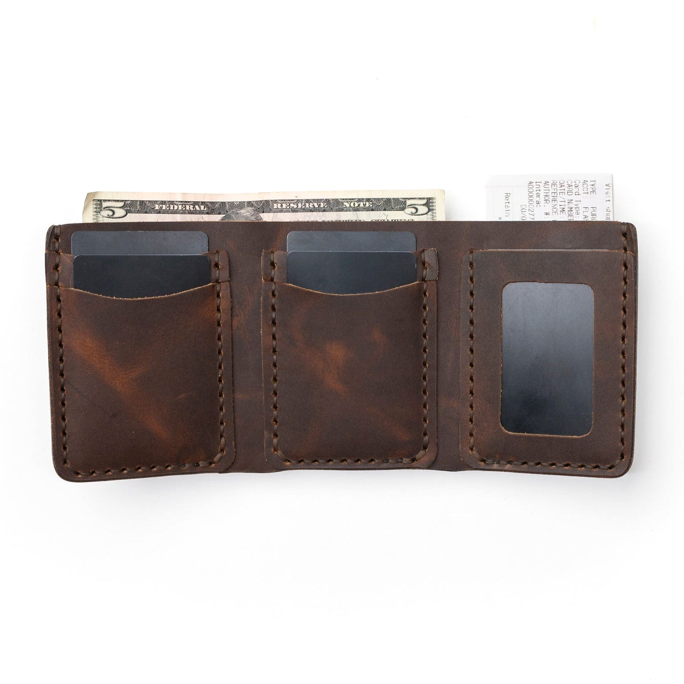 Leather Trifold Wallet - Heritage Brown Popov Leather