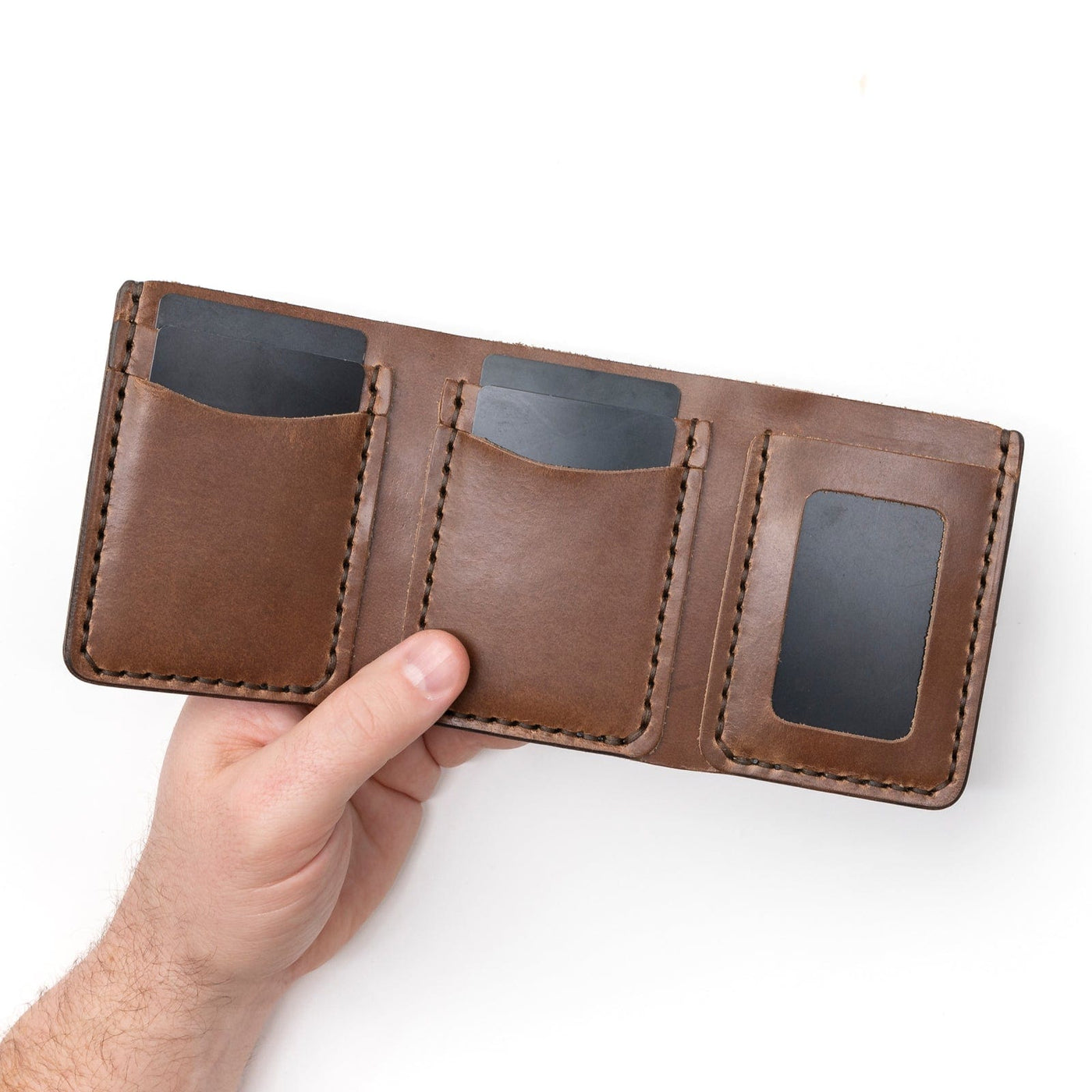 Leather Trifold Wallet - Natural Popov Leather