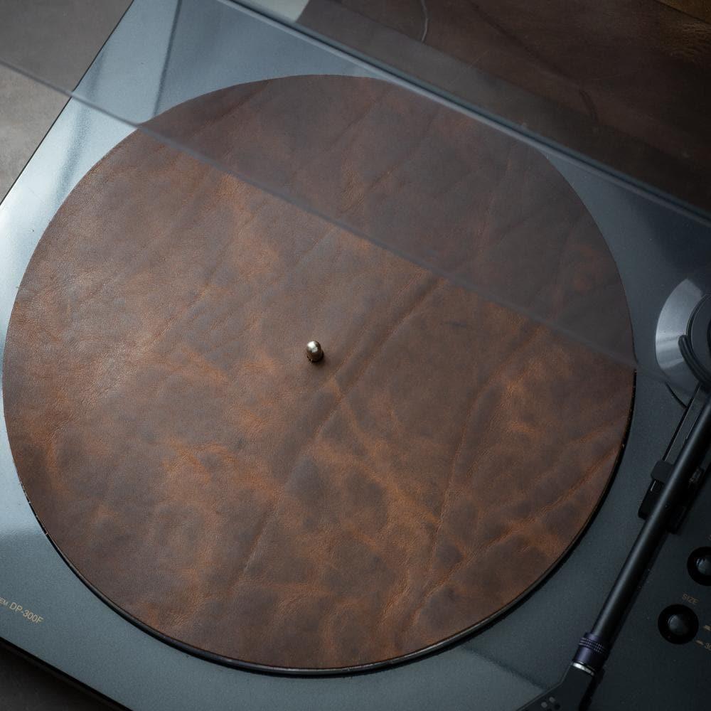 Leather Turntable Mat - Heritage Brown Popov Leather