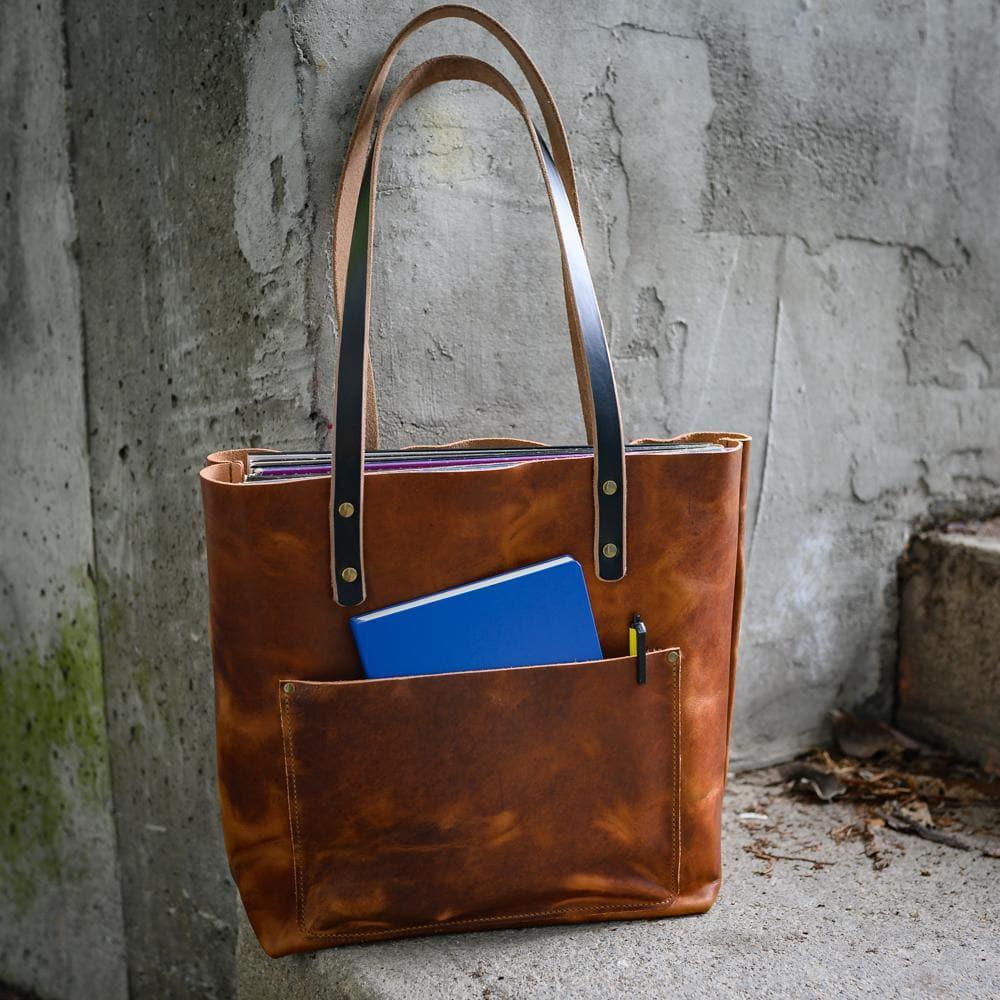 Leather Weekender Tote - English Tan Popov Leather