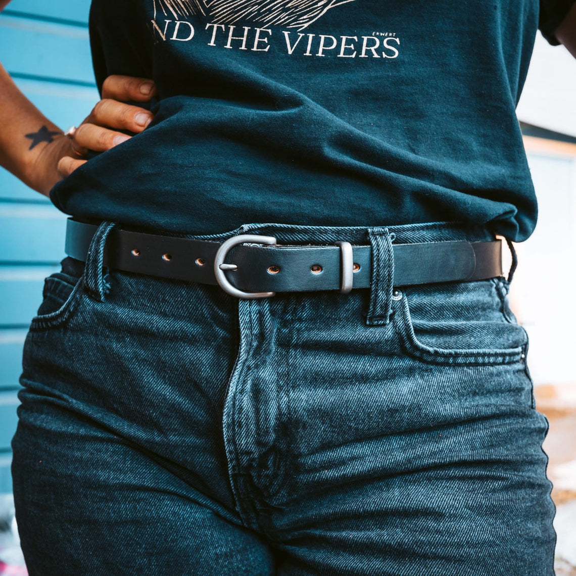 Women's full-grain leather belt strap