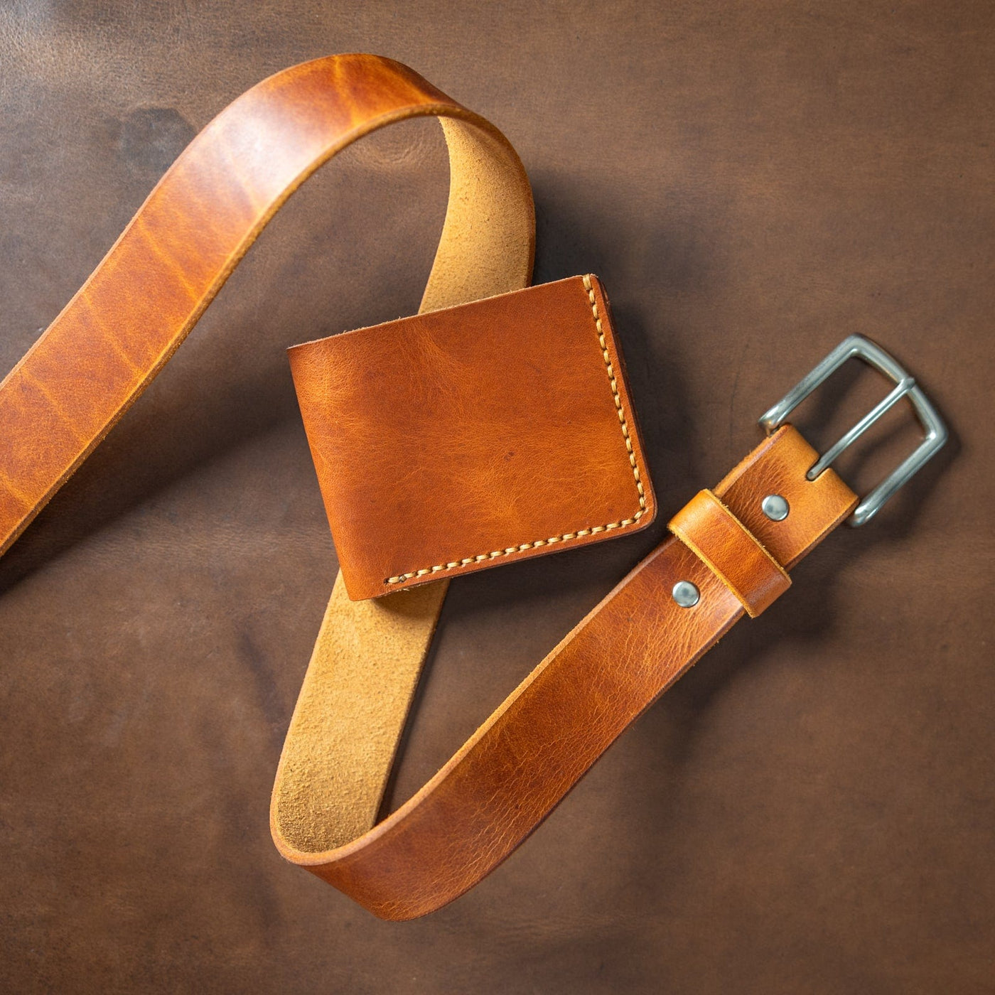 Matching Belt & Wallet Bundle - English Tan Popov Leather®