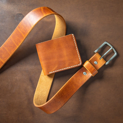 Matching Belt & Wallet Bundle - English Tan Popov Leather®