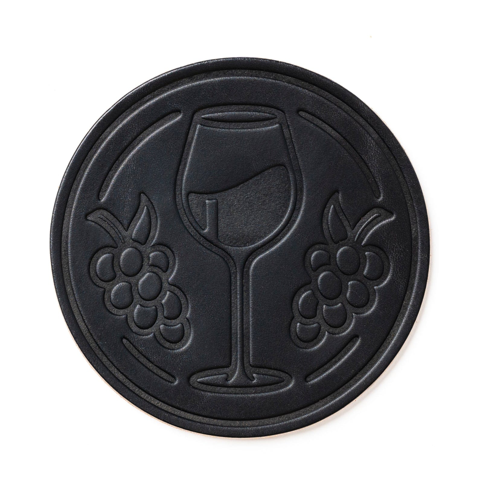 Merlot Coasters - Black - 4 Pack Popov Leather