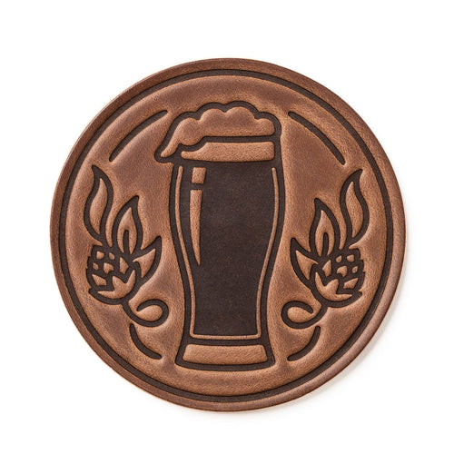 Stout Coasters - Natural - 4 Pack Popov Leather