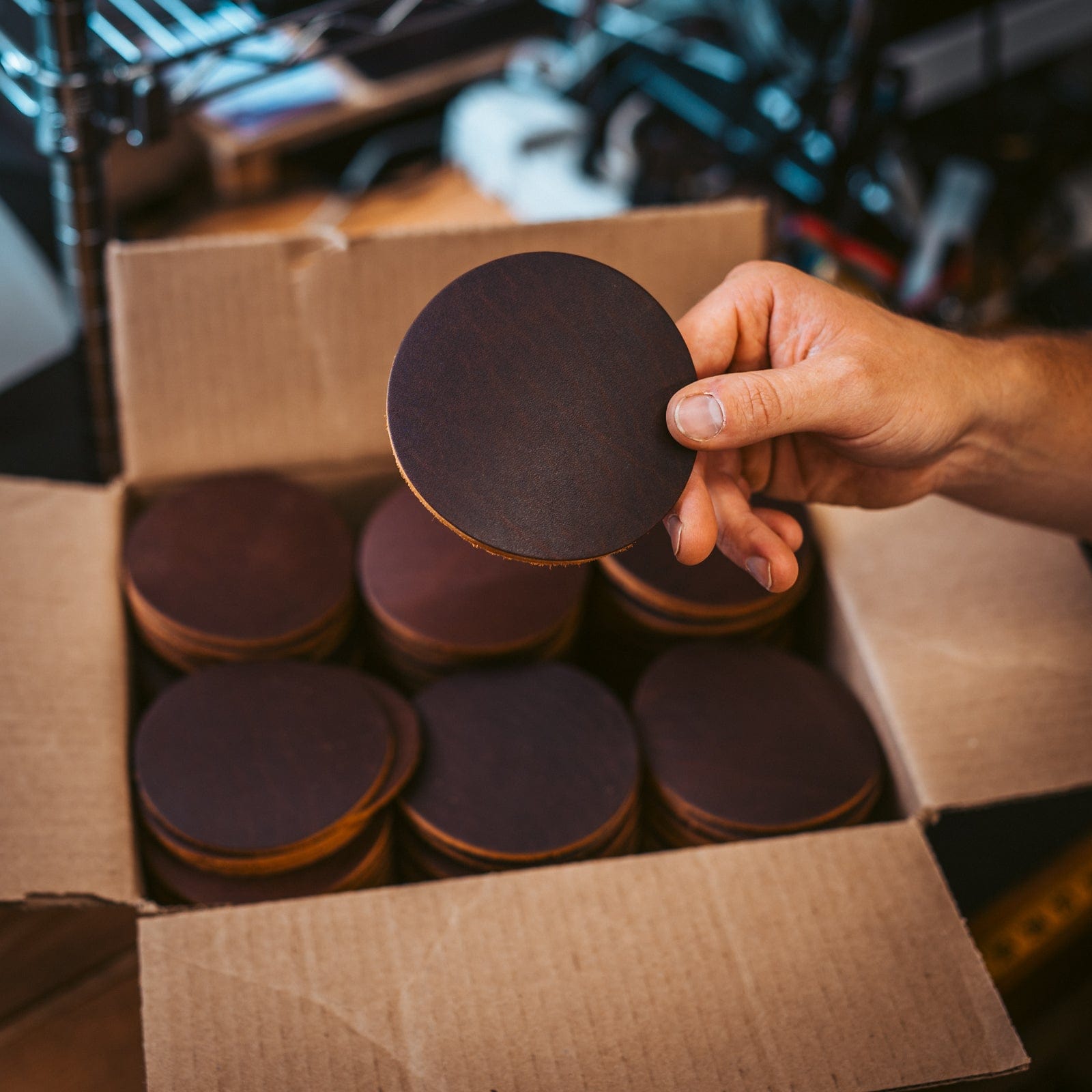 The Bulk Box: 250 Handmade Leather Coasters Popov Leather®